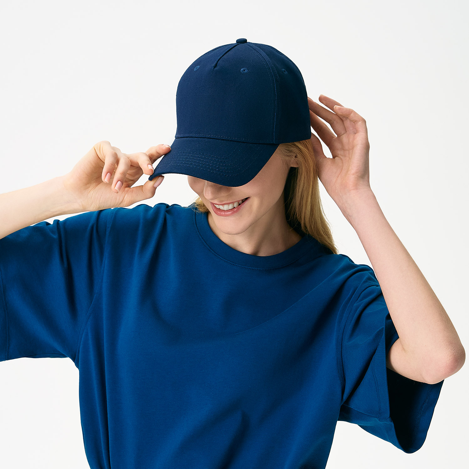 Бейсболка Фит (Fit), 5 клиньев, синий