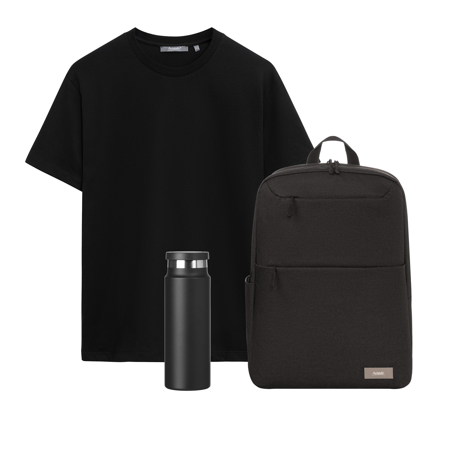 Набор с одеждой Крис (KRIS) (футболка, рюкзак, бутылка), черный, 3XL