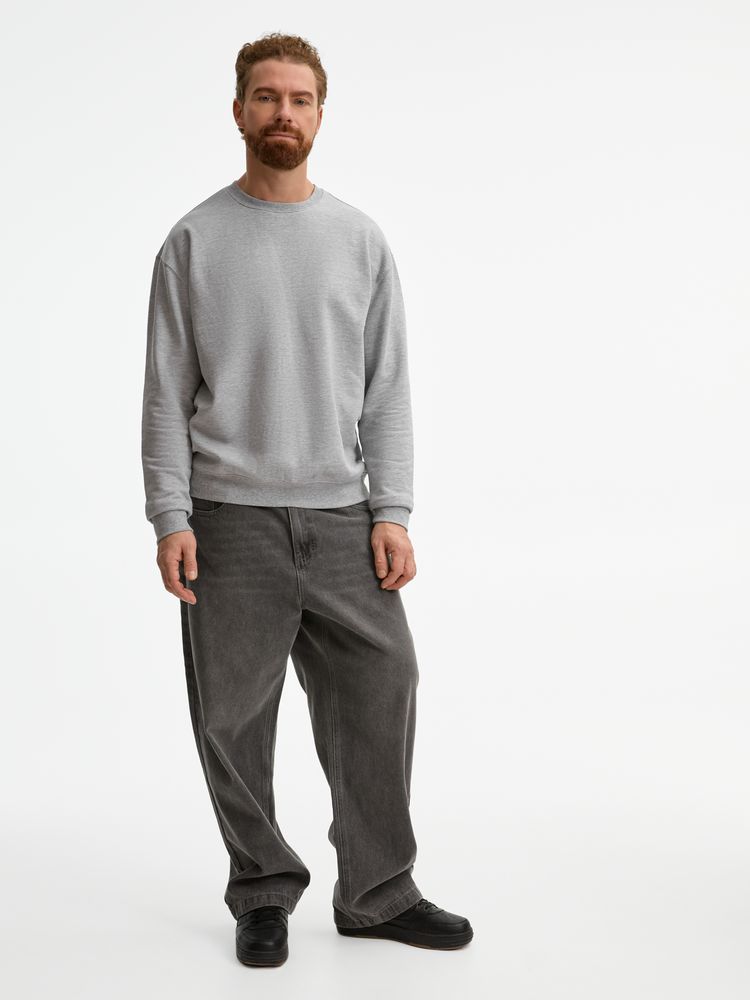 Свитшот унисекс Columbia, серый меланж, размер 3XL