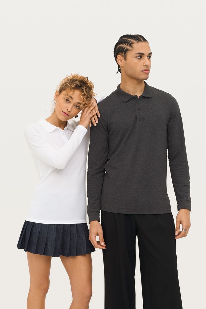 Рубашка поло мужская с длинным рукавом Perfect LSL Men оранжевая, размер S