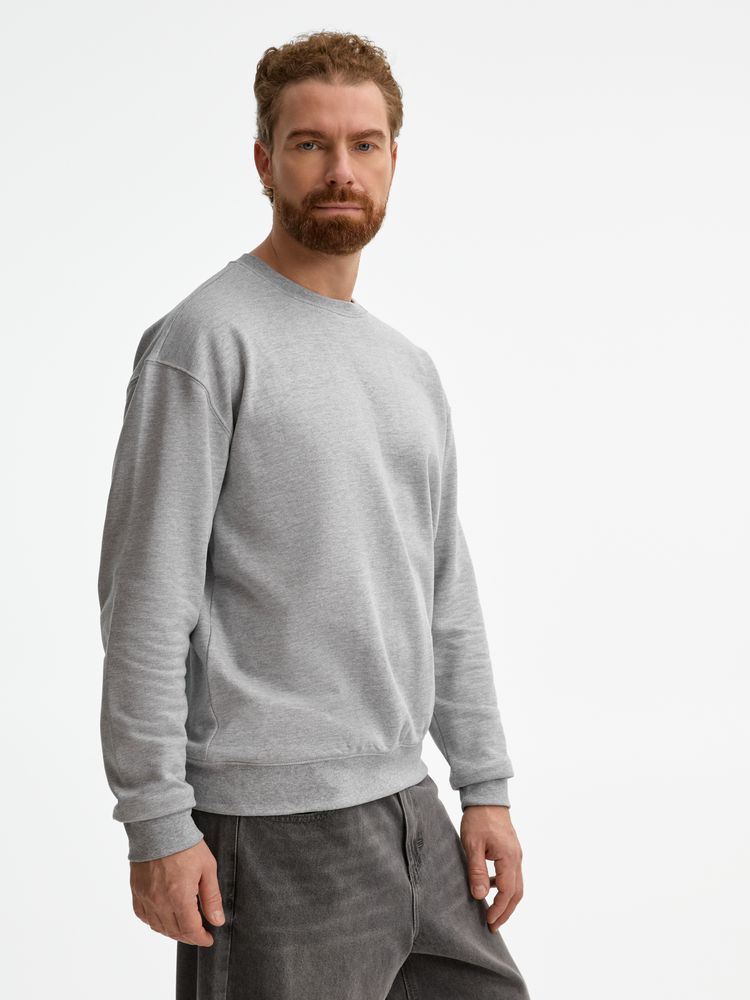 Свитшот унисекс Columbia, серый меланж, размер 3XL