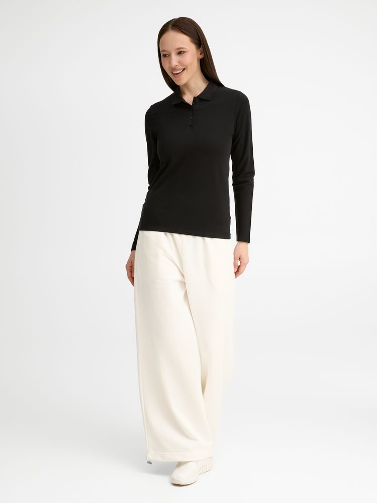 Рубашка поло женская с длинным рукавом Perfect LSL Women черная, размер L