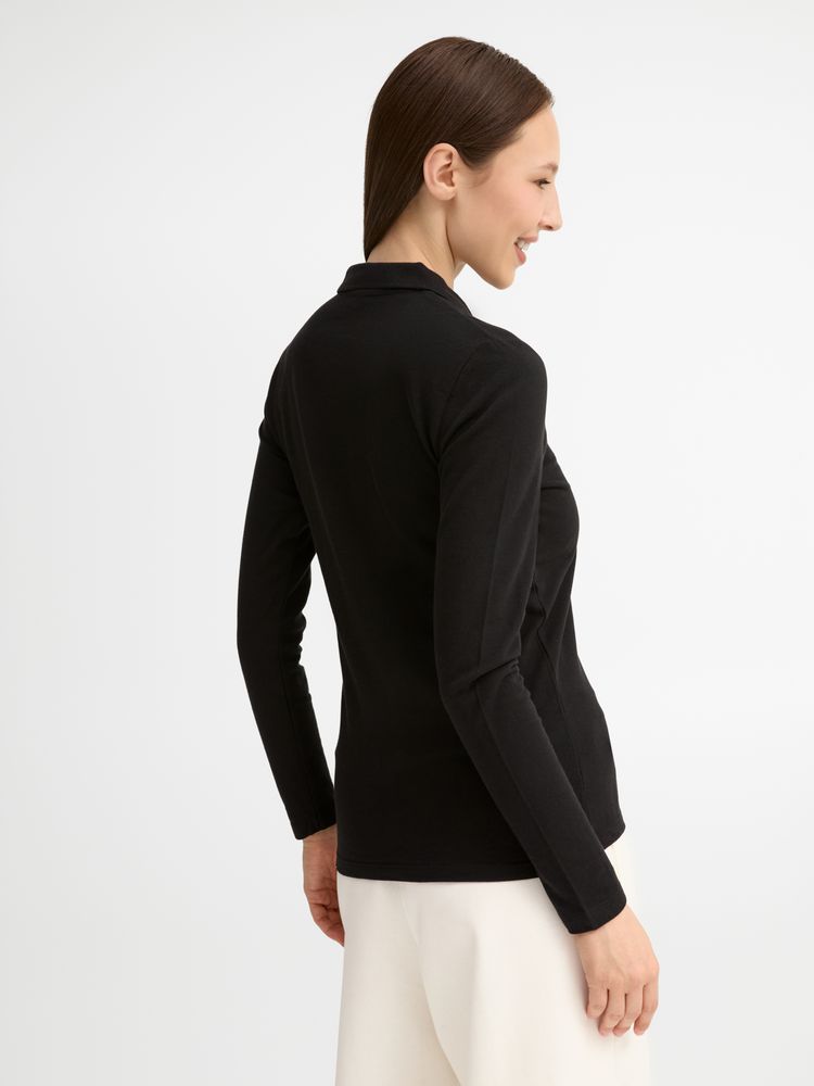 Рубашка поло женская с длинным рукавом Perfect LSL Women черная, размер L