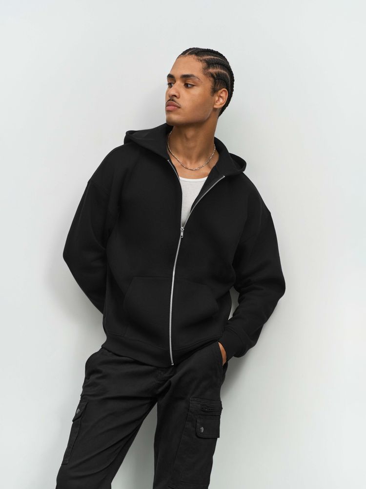 Толстовка унисекс на молнии Jelo, серый меланж, размер 3XL