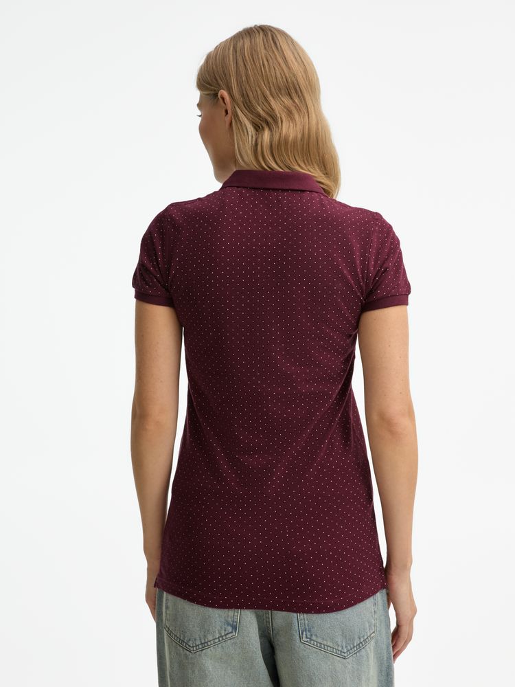 Рубашка поло женская Brandy Women, бордовая с белым, размер L