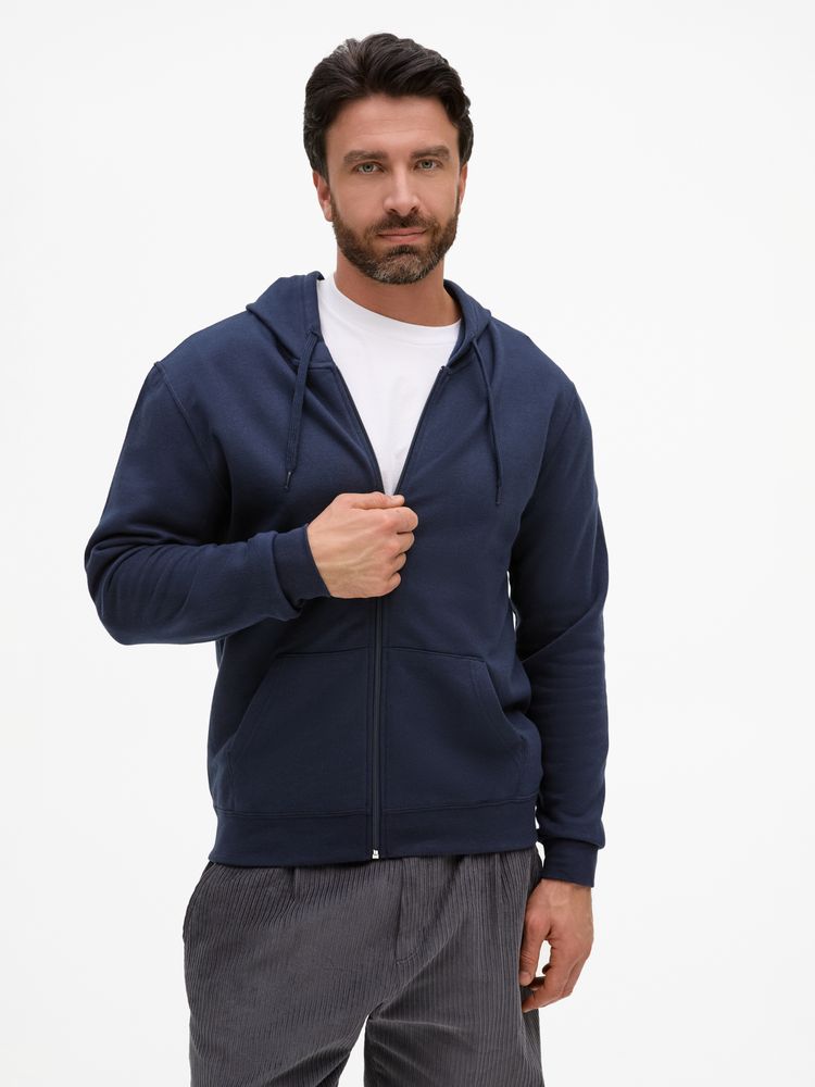 Толстовка унисекс Stone темно-синяя, размер M