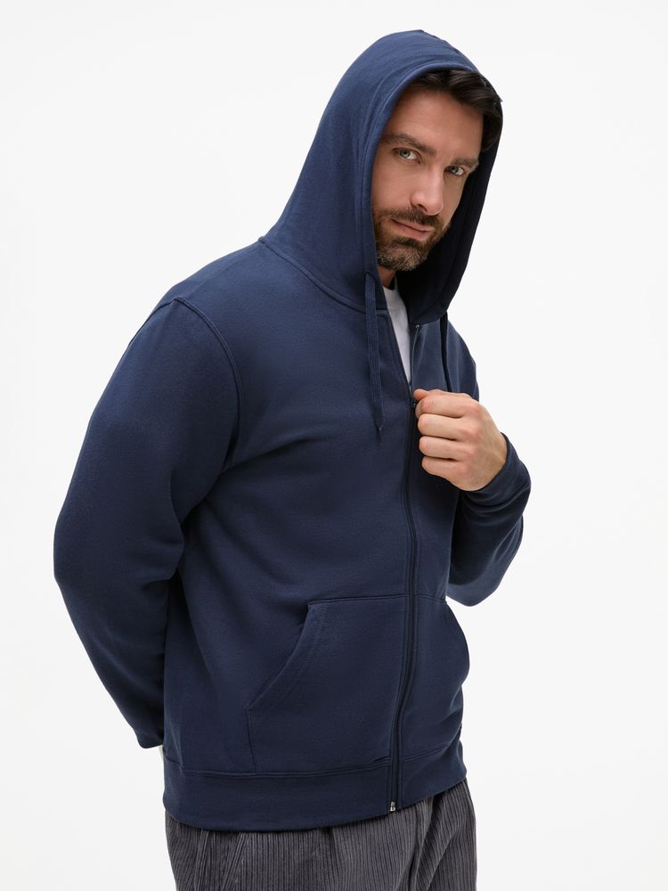 Толстовка унисекс Stone темно-синяя, размер M