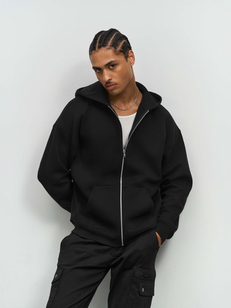 Толстовка унисекс на молнии Jelo, серый меланж, размер 3XL