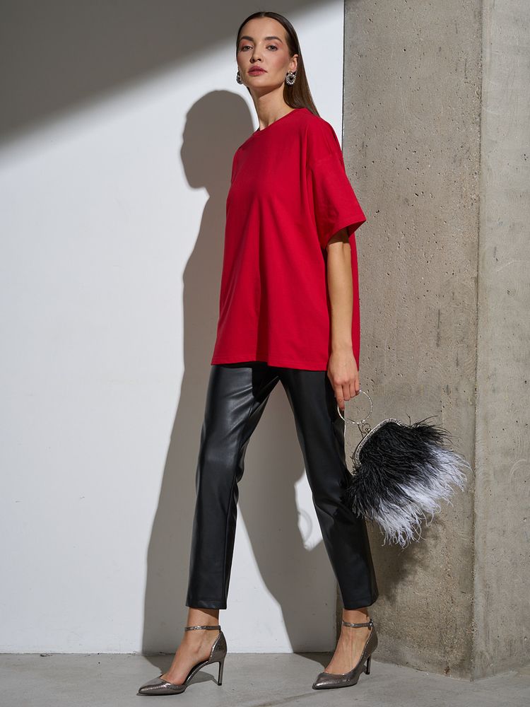 Футболка Oversize Premium, красная, размер M