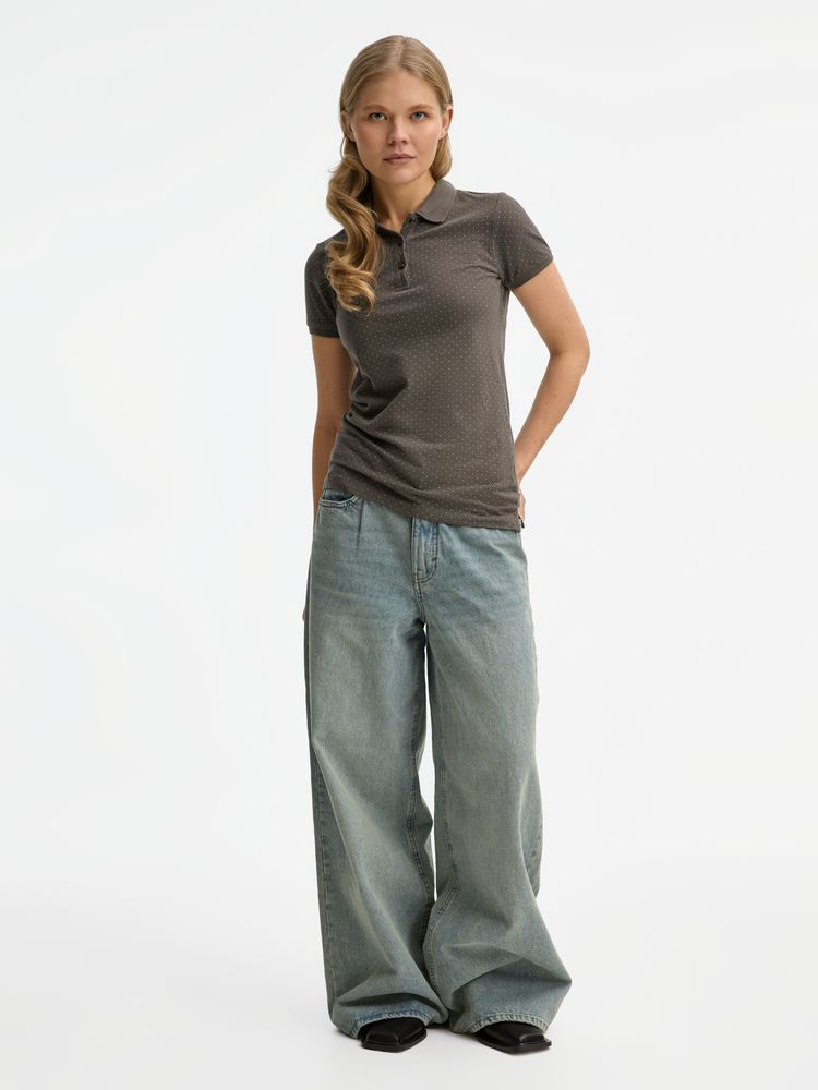 Рубашка поло женская Brandy Women темно-серый с белым, размер XXL