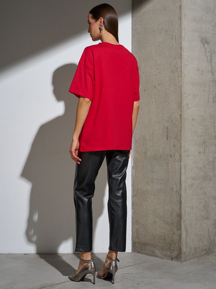 Футболка Oversize Premium, красная, размер M