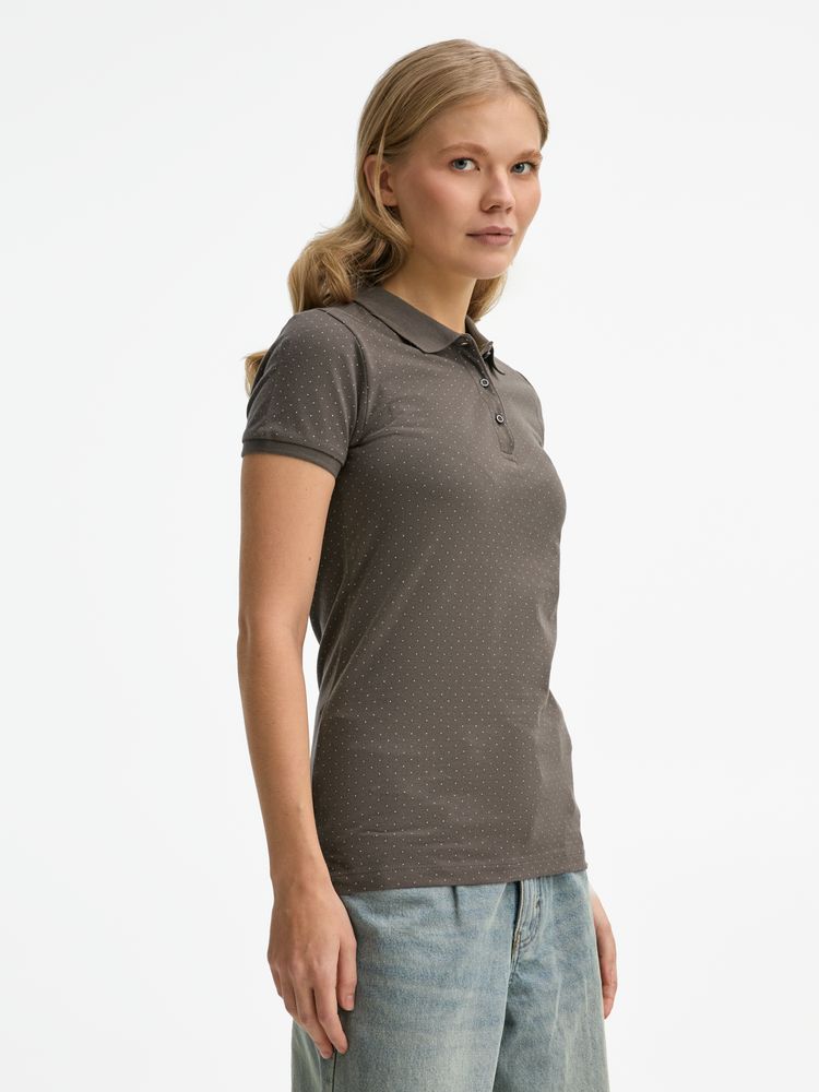 Рубашка поло женская Brandy Women темно-серый с белым, размер XXL