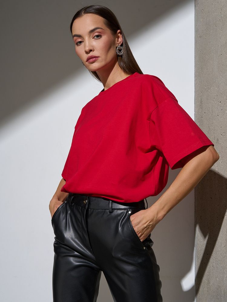 Футболка Oversize Premium, красная, размер M