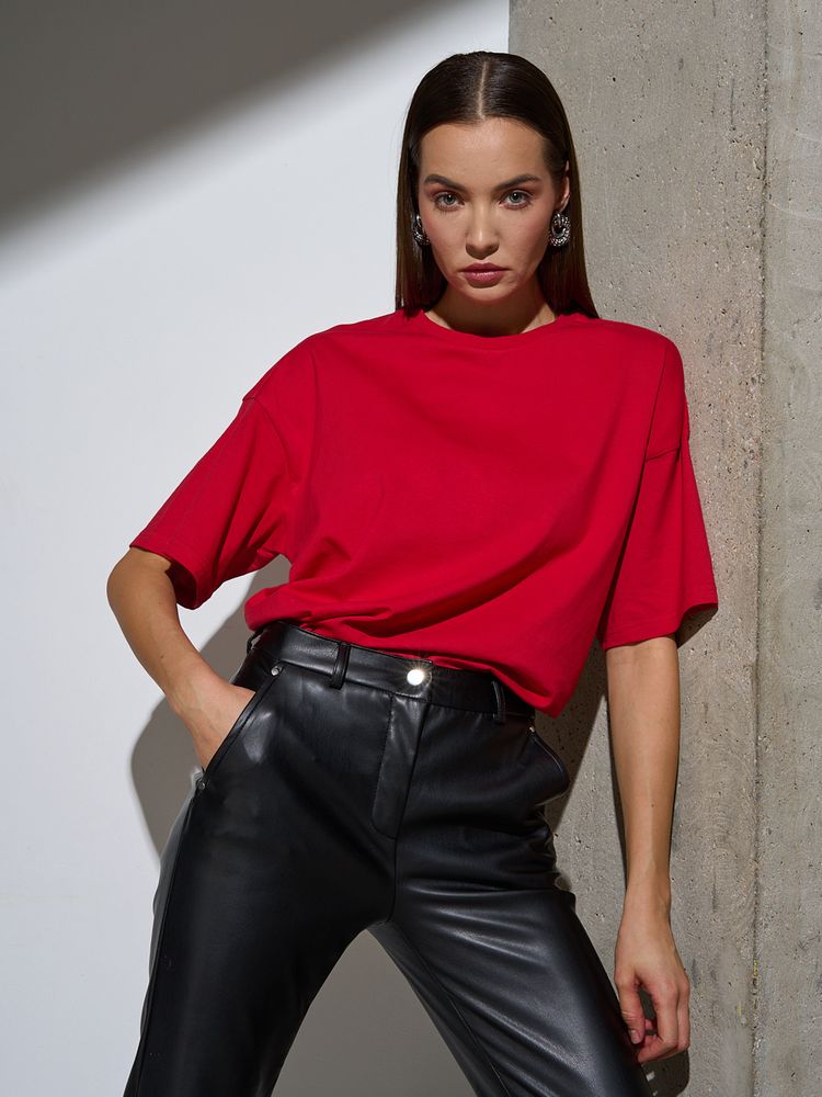 Футболка Oversize Premium, красная, размер M