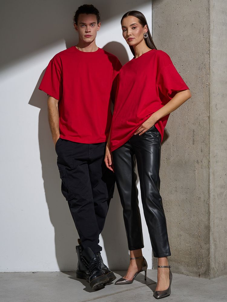 Футболка Oversize Premium, красная, размер M