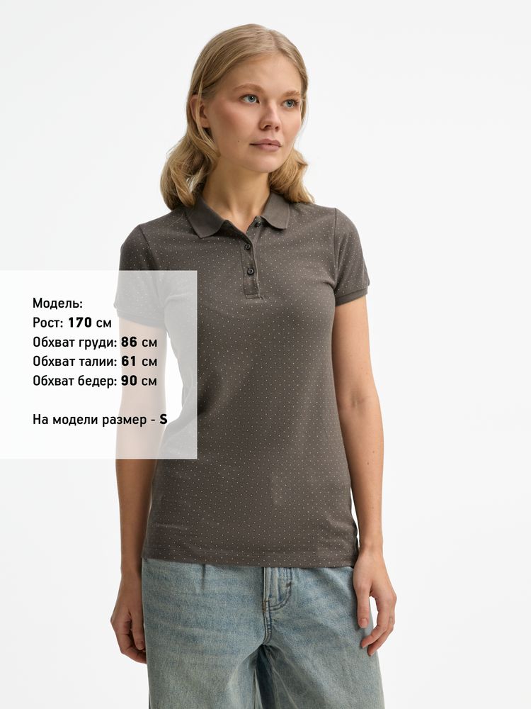Рубашка поло женская Brandy Women темно-серый с белым, размер XXL
