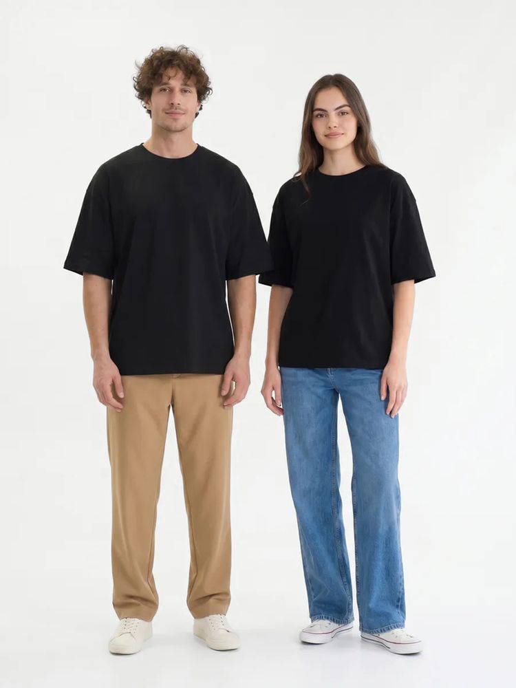 Футболка Oversize Premium 210, черная, размер XL