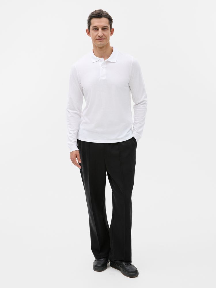 Рубашка поло мужская с длинным рукавом Perfect LSL Men белая, размер 3XL