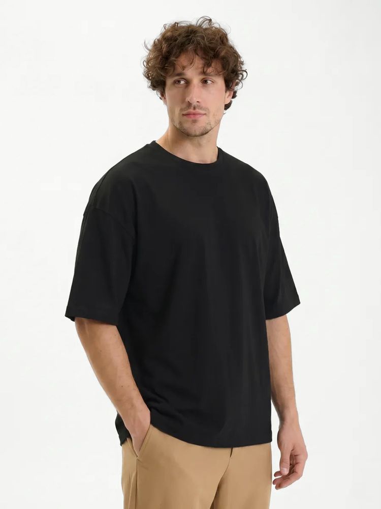 Футболка Oversize Premium 210, черная, размер XL