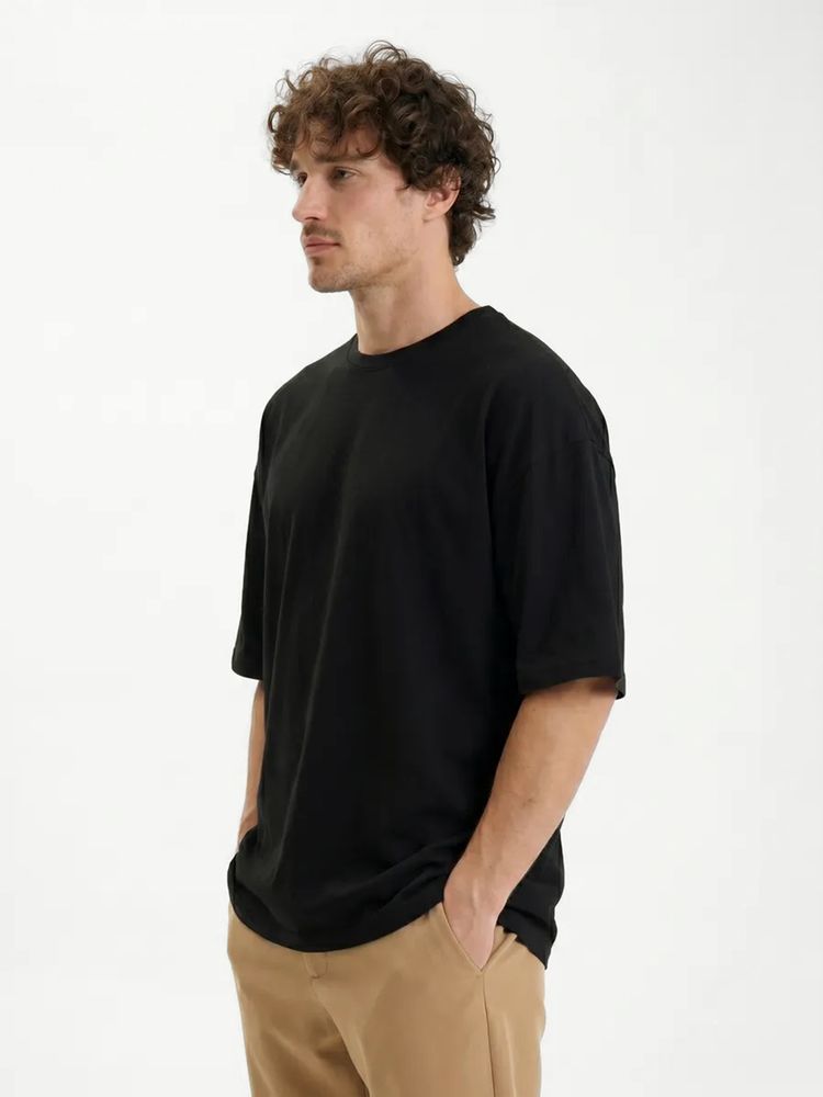 Футболка Oversize Premium 210, черная, размер XL