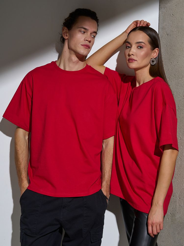 Футболка Oversize Premium, красная, размер M