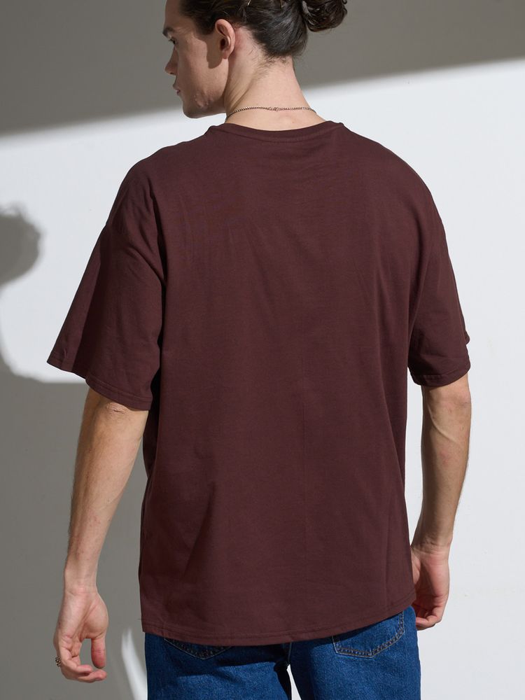 Футболка Oversize Premium, коричневая (шоколад), размер L