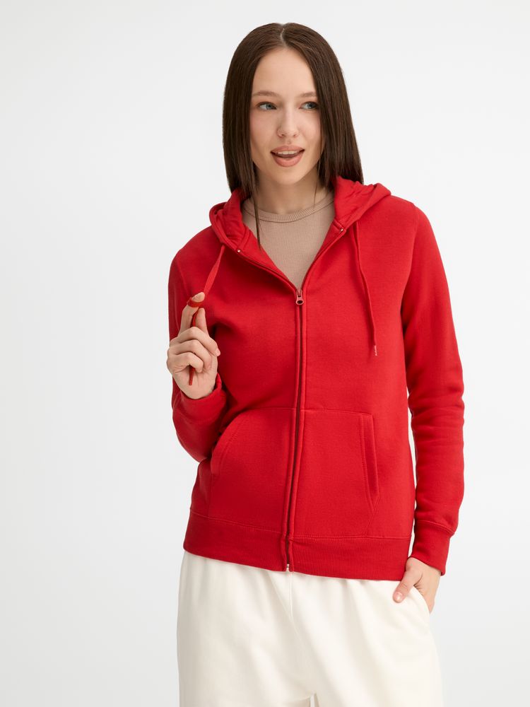 Толстовка женская на молнии с капюшоном Seven Women, красная, размер M