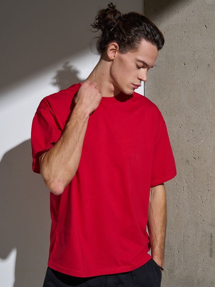 Футболка Oversize Premium, красная, размер M