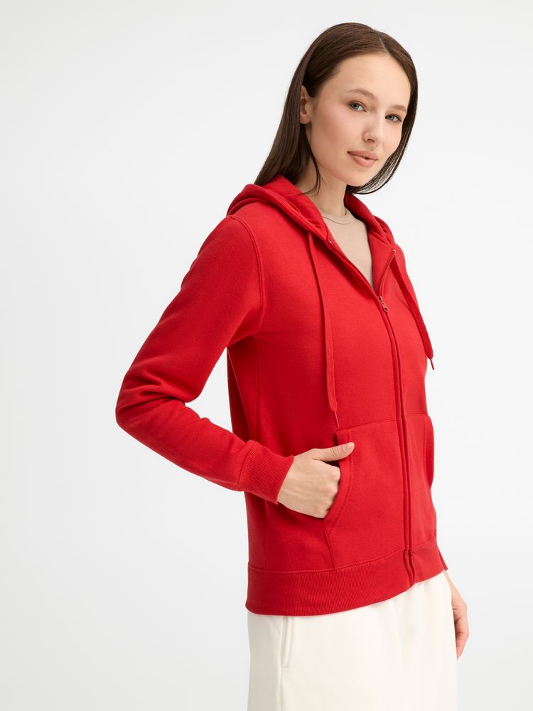 Толстовка женская на молнии с капюшоном Seven Women, красная, размер M