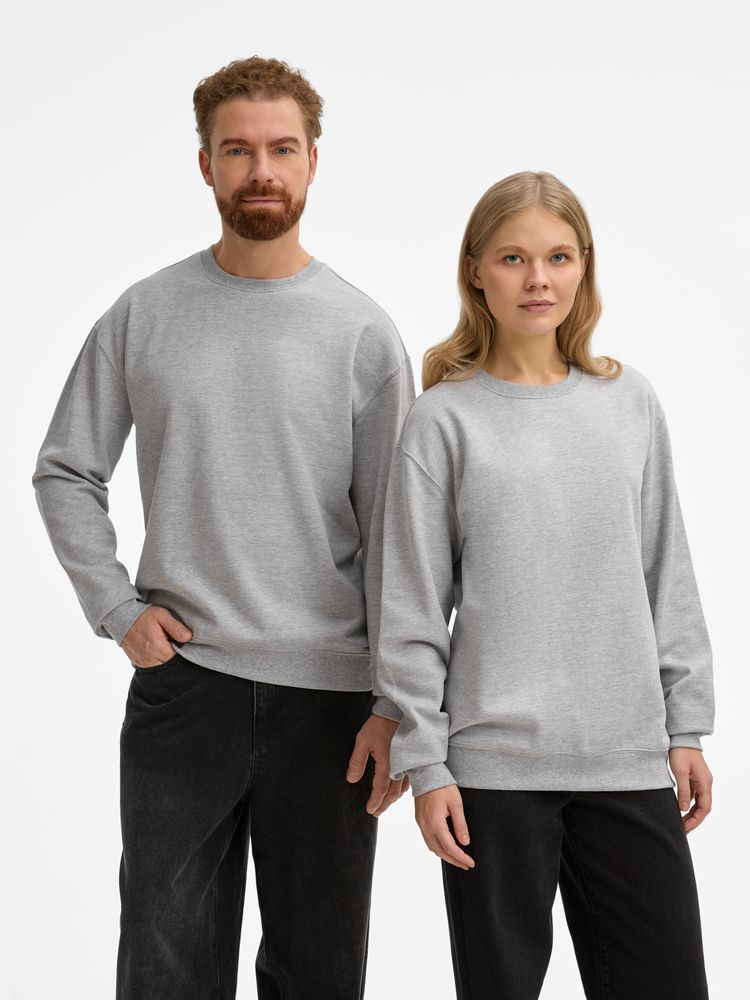 Свитшот унисекс Columbia, серый меланж, размер 3XL