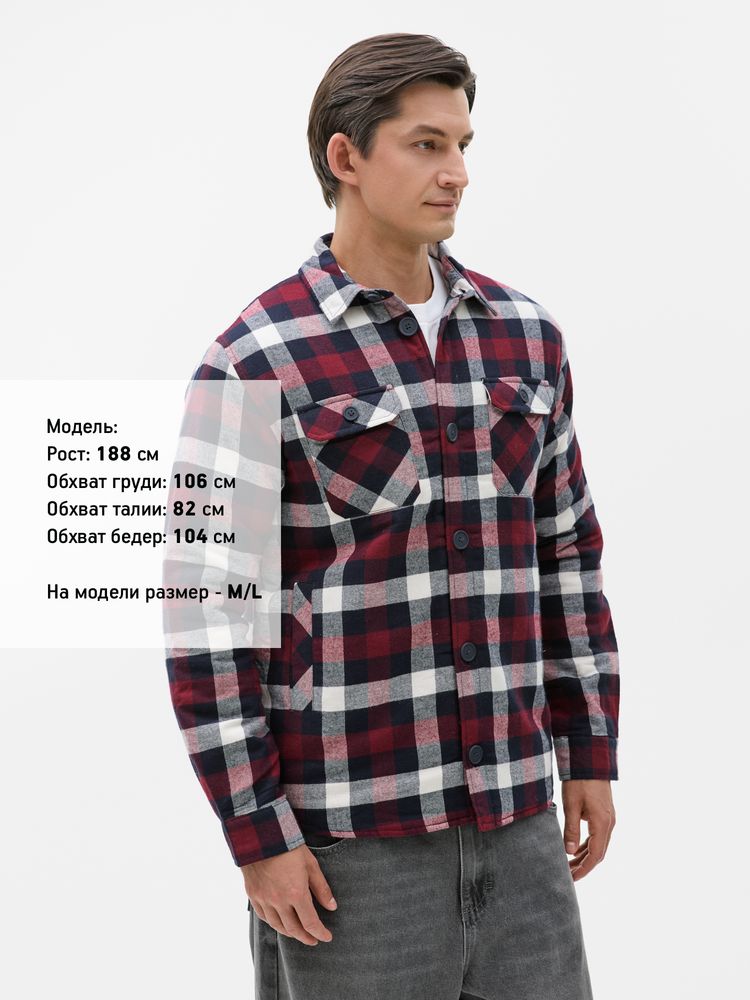 Куртка-рубашка оверсайз унисекс Noah, бордовая, размер 3XL/4XL