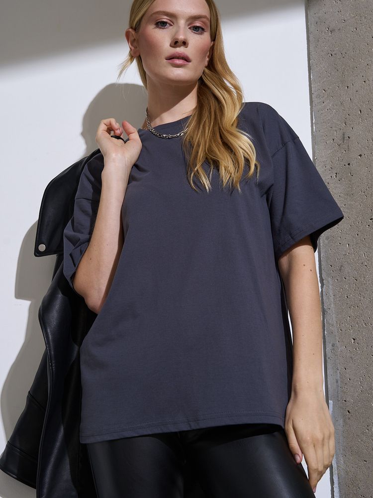Футболка Oversize Premium, темно-серая (антрацит), размер XXL