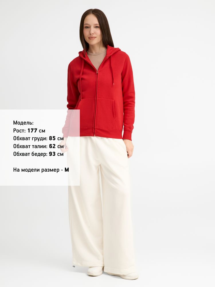 Толстовка женская на молнии с капюшоном Seven Women, красная, размер M