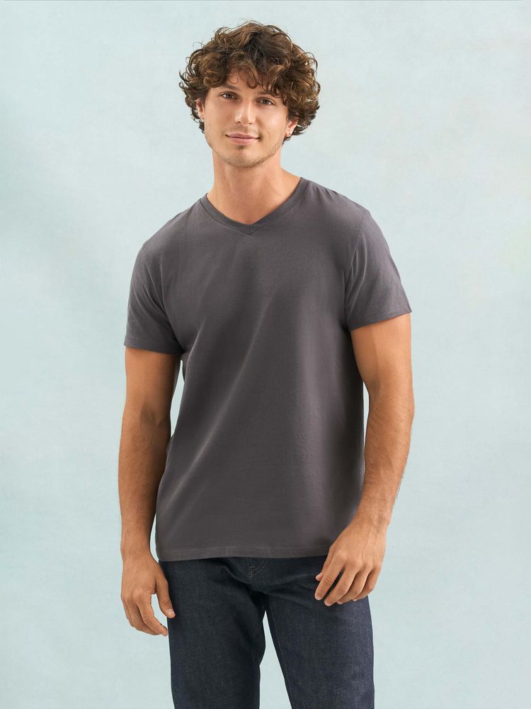 Футболка унисекс Regent с V-образным вырезом, белая, размер L