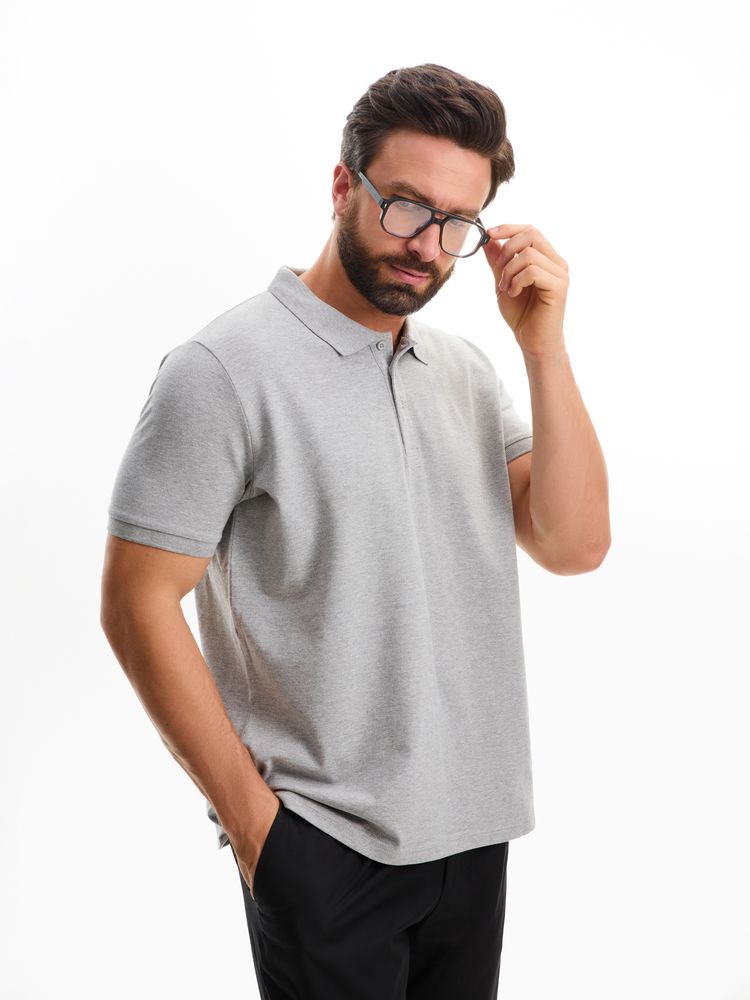 Рубашка поло мужская Phoenix Men серый меланж, размер 3XL