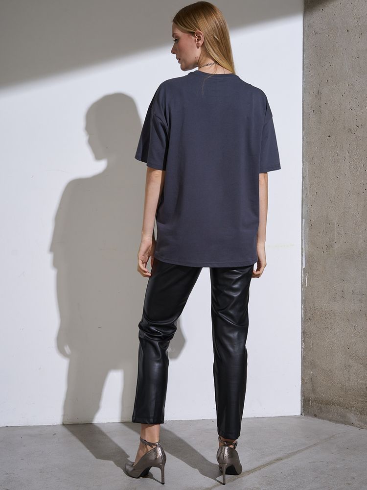 Футболка Oversize Premium, темно-серая (антрацит), размер XXL