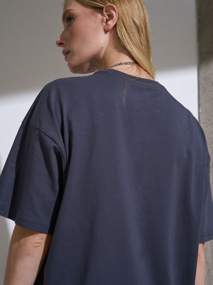 Футболка Oversize Premium, темно-серая (антрацит), размер XXL