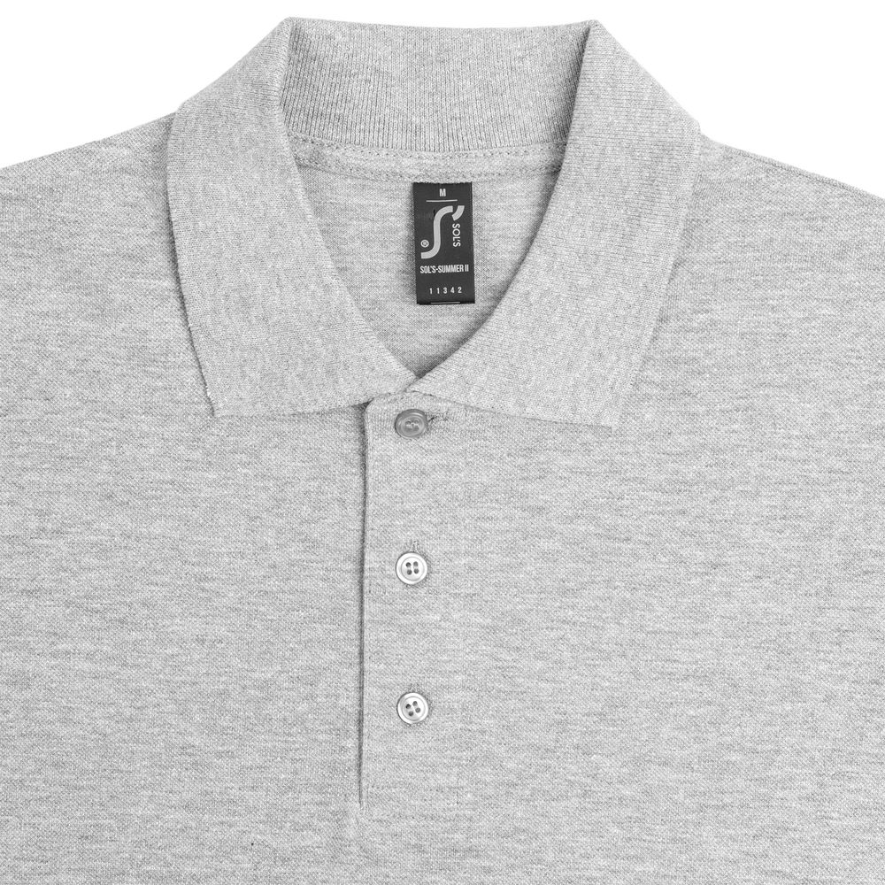 Рубашка поло мужская Summer 170 светло-серый меланж, размер L