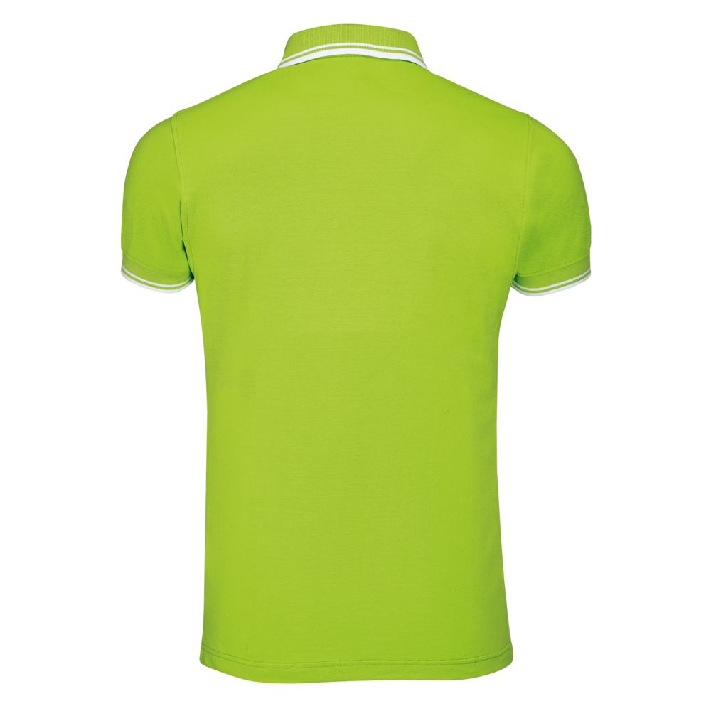 Рубашка поло мужская Pasadena Men 200 с контрастной отделкой, зеленый лайм с белым, размер XL