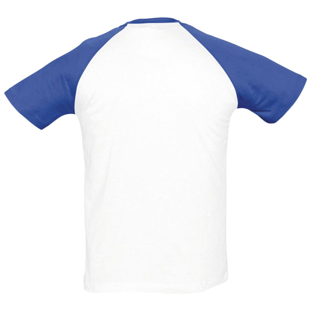 Футболка мужская двухцветная Funky 150, белая с ярко-синим, размер L
