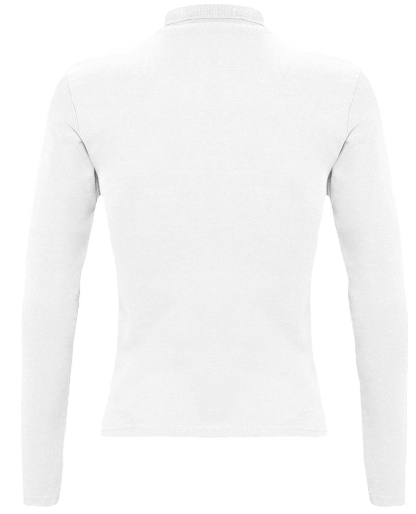 Рубашка поло женская с длинным рукавом Podium 210 белая, размер XL