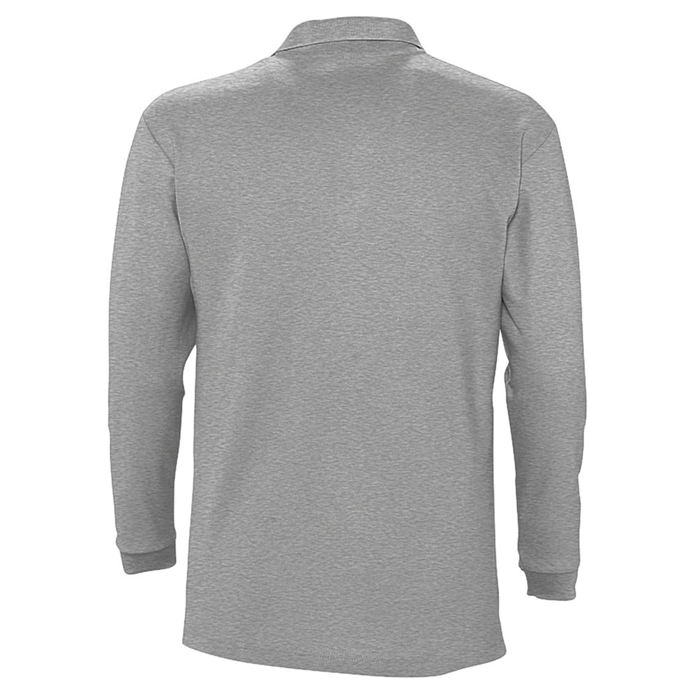 Рубашка поло мужская с длинным рукавом Winter II 210 серый меланж, размер XL