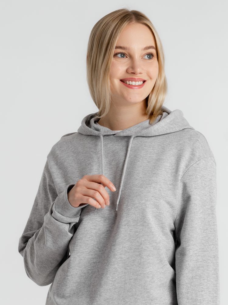 Толстовка с капюшоном унисекс Hoodie, серый меланж, размер M