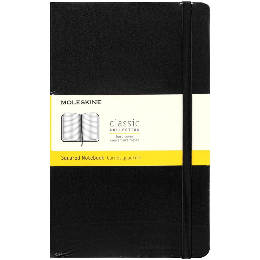 Записная книжка Moleskine Classic Large, в клетку, черная