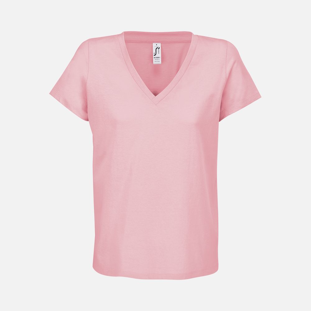 Футболка женская Regent Women с V-образным вырезом, розовая (candy), размер L