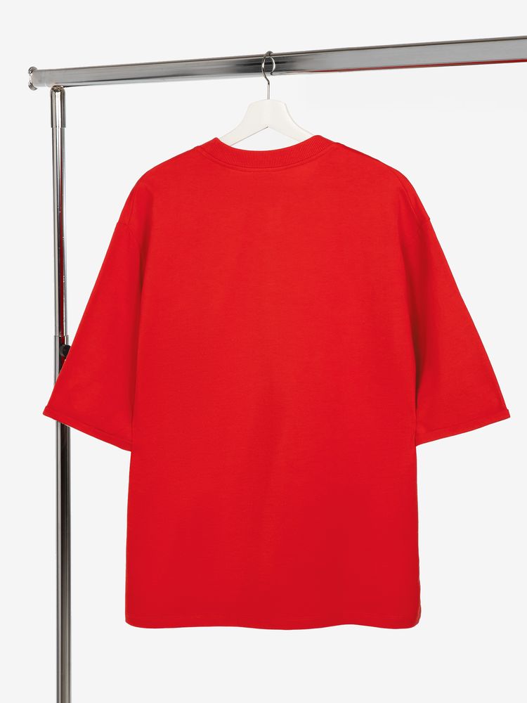 Футболка оверсайз унисекс Kosmos 2.0, красная (алая), размер XL/XXL