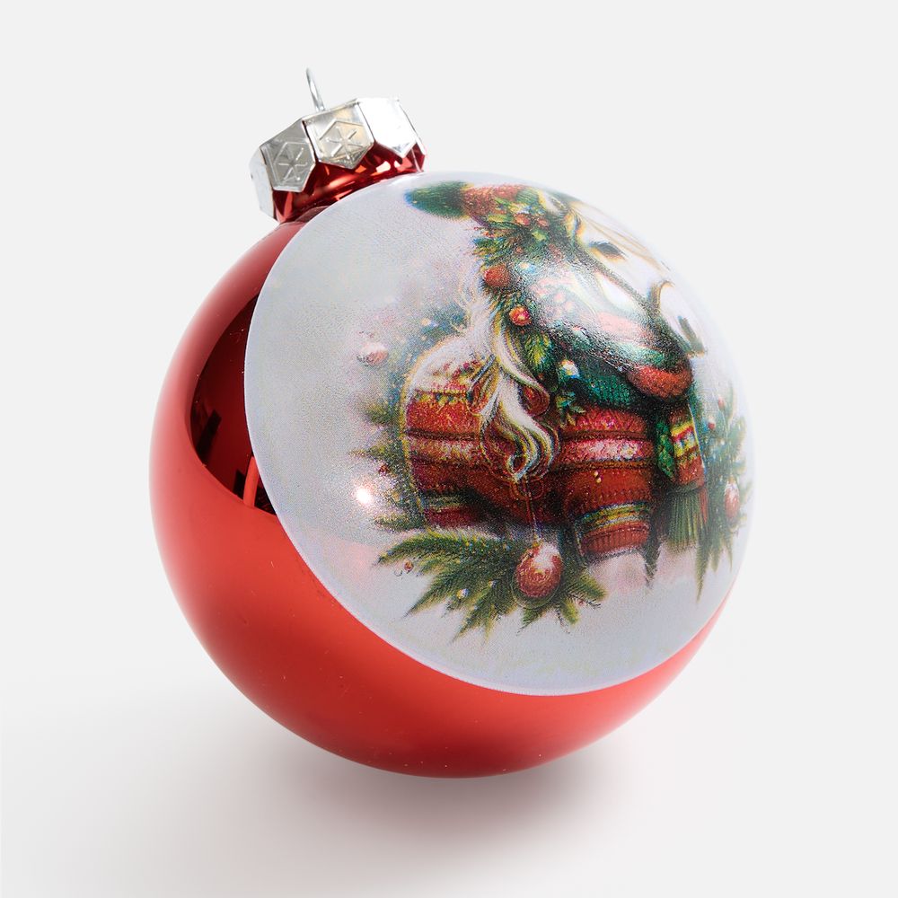 Елочный шар Finery Gloss, 10 см, глянцевый красный