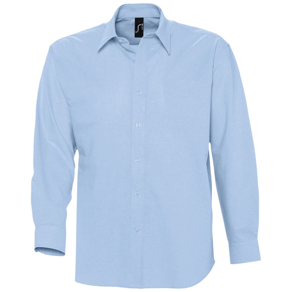 Рубашка мужская с длинным рукавом Boston голубая, размер 4XL