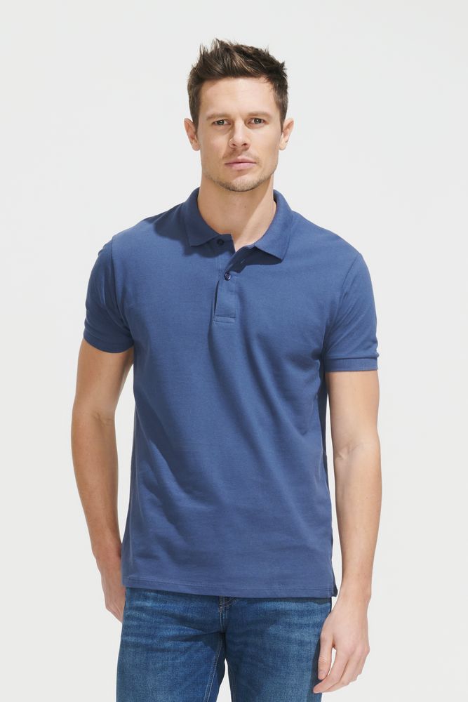 Рубашка поло мужская Perfect Men синий джинс, размер 3XL