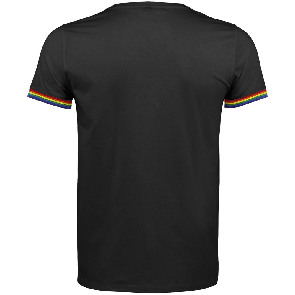 Футболка мужская Rainbow Men, черная с многоцветным, размер S